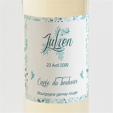 Etiquette de bouteille baptême liberty en rond