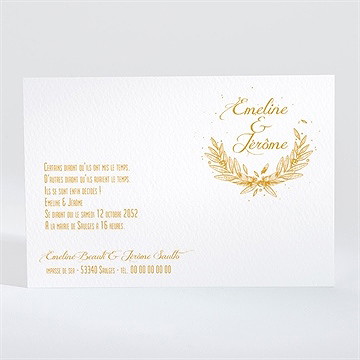 Faire-part mariage photo classique - Dos du faire-part