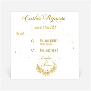 Carton réponse mariage photo classique