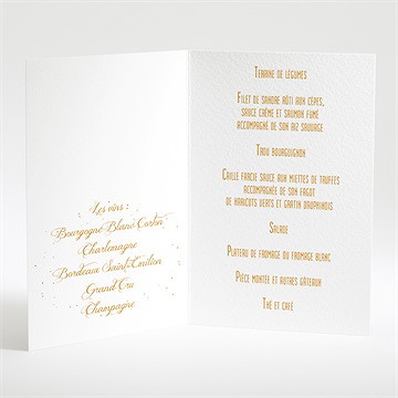 Menu mariage photo classique - Intérieur du menu