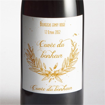 Etiquette de bouteille mariage photo classique