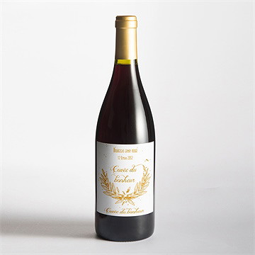 Etiquette de bouteille mariage photo classique - Mise en situation