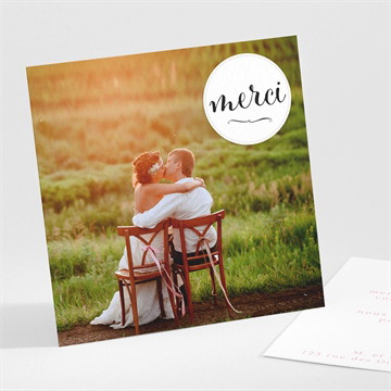 Remerciement mariage photo classique