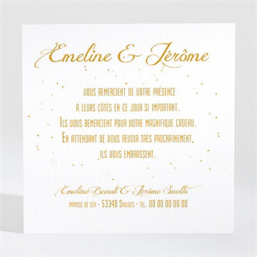Remerciement mariage photo classique - Dos de la carte