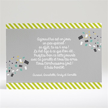 Carte anniversaire carte anniversaire - Dos du faire-part