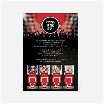 Invitation anniversaire big star - Dos de la carte