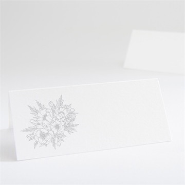 Marque-place mariage gravure florale sur photo