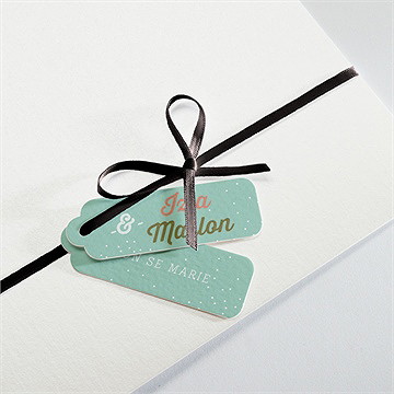 Faire-part mariage papillons et printemps - Détail de la pochette