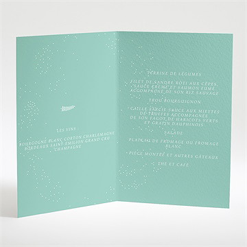 Menu mariage papillons et printemps - Menu ouvert