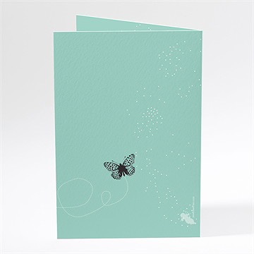 Menu mariage papillons et printemps - Dos du menu