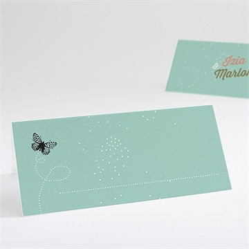 Marque-place mariage papillons et printemps