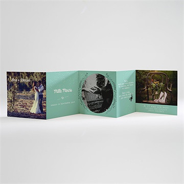 Remerciement mariage papillons et printemps - Carte ouverte