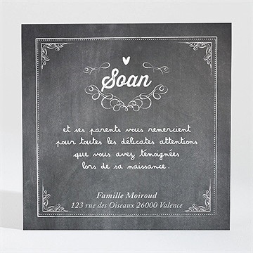 Remerciement naissance tendance et vintage