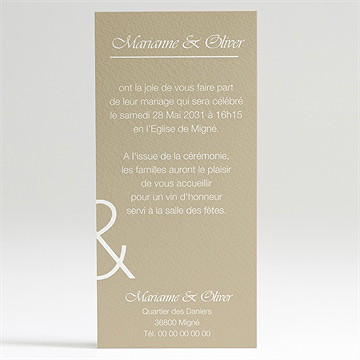 Faire-part mariage classique vintage - Dos du faire-part