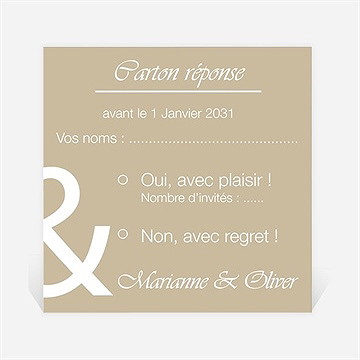 Carton réponse mariage classique vintage