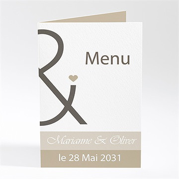 Menu mariage classique vintage