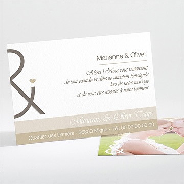 Remerciement mariage classique vintage