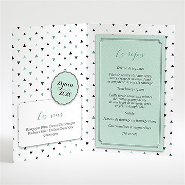 Menu communion moderne chic - Intérieur du menu