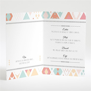 Menu communion damier losanges - Intérieur du menu