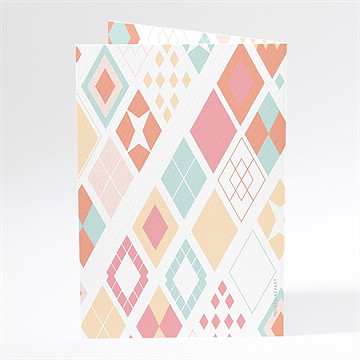 Menu communion damier losanges - Dos du menu