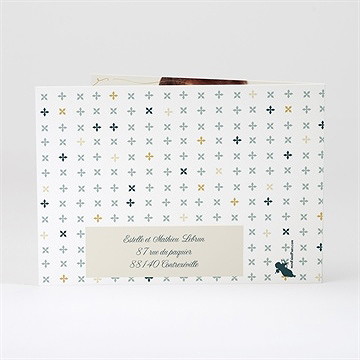 Faire-part communion ambiance art déco - Dos du faire-part