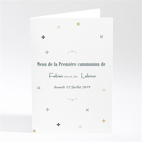Menu communion ambiance art déco