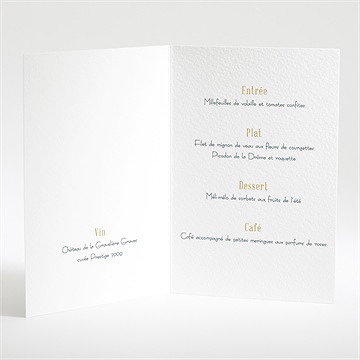 Menu communion ambiance art déco - Intérieur du menu