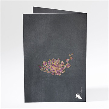 Menu mariage ardoise fleurie - Dos du menu