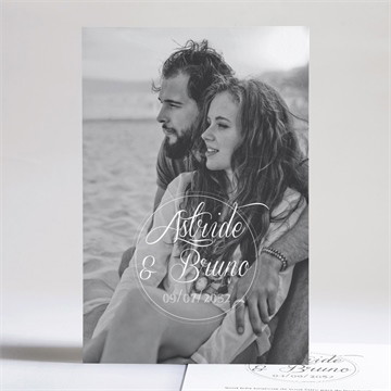 Faire-part mariage inscription sur photo