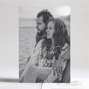 Faire-part mariage inscription sur photo