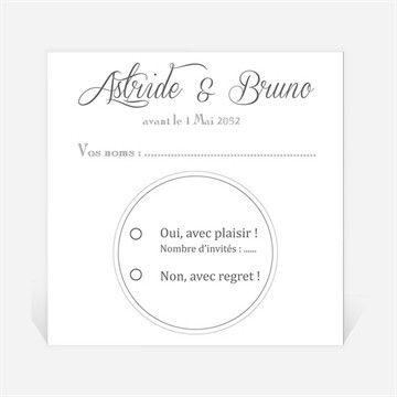 Carton réponse mariage inscription sur photo
