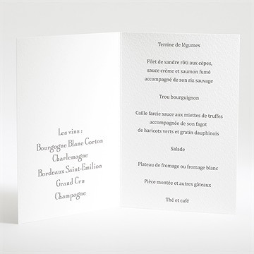 Menu mariage inscription sur photo - Menu ouvert