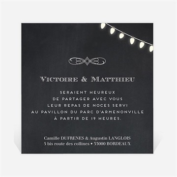 Carton d'invitation mariage tendance ardoise