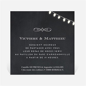 Carton d'invitation mariage tendance ardoise