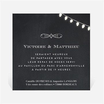 Carton d'invitation mariage tendance ardoise