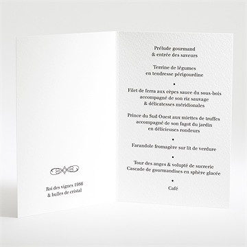 Menu mariage tendance ardoise - Intérieur du menu