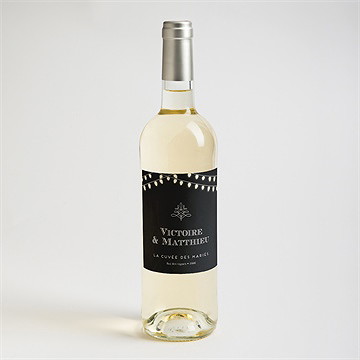 Etiquette de bouteille mariage tendance ardoise - Mise en situation