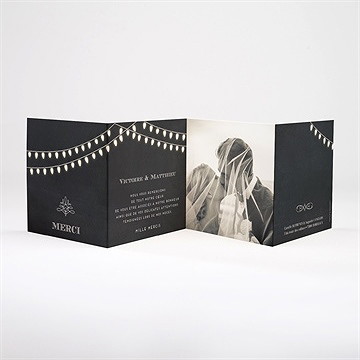 Remerciement mariage tendance ardoise - Intérieur de la carte