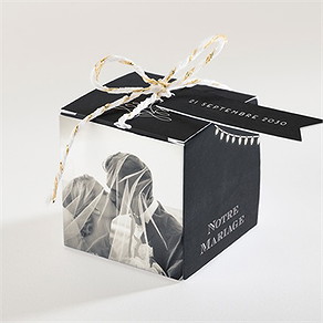 Boîte de dragées mariage tendance ardoise