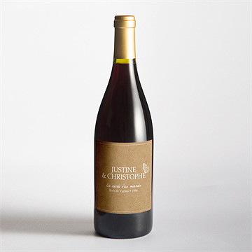 Etiquette de bouteille mariage un papillon sur le kraft - Mise en situation