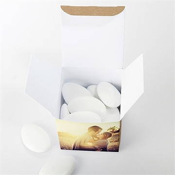 Boîte de dragées mariage un papillon sur le kraft - Intérieur de la boîte