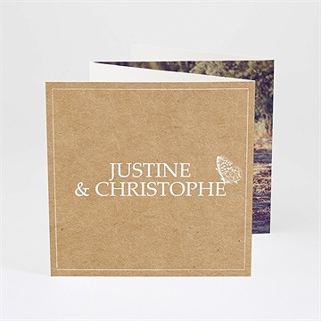 Remerciement mariage un papillon sur le kraft