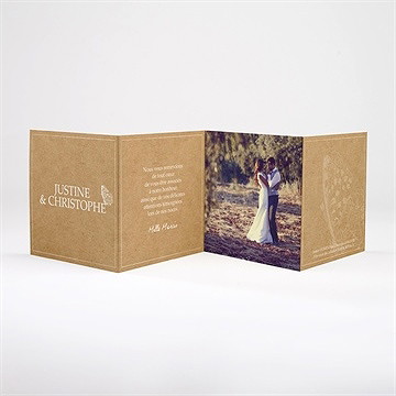 Remerciement mariage un papillon sur le kraft - Intérieur de la carte