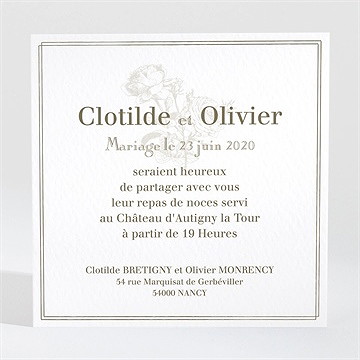 Carton d'invitation mariage carde traditionnel