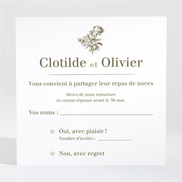 Carton réponse mariage carde traditionnel
