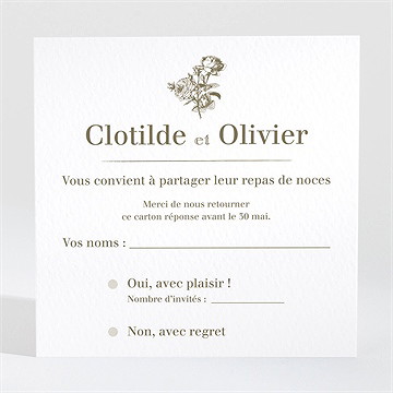 Carton réponse mariage carde traditionnel