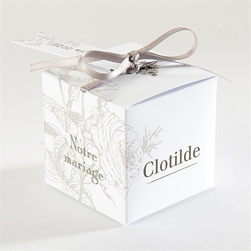 Boîte de dragées mariage carde traditionnel - Dos de la boîte