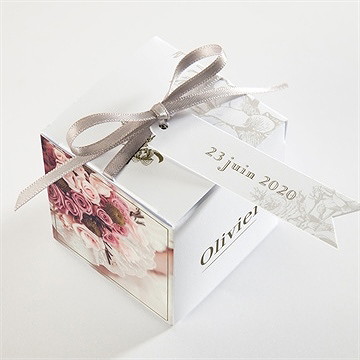 Boîte de dragées mariage carde traditionnel - Dessus de la boîte