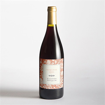 Etiquette de bouteille mariage liberty - Mise en situation