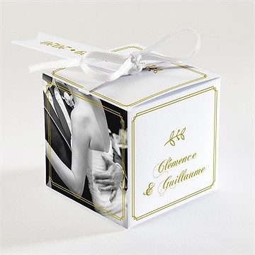 Boîte de dragées mariage classique - Dos de la boîte